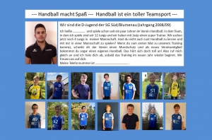 Handball SG Süd/Blumenau News - Auch die D Jugend trainiert online